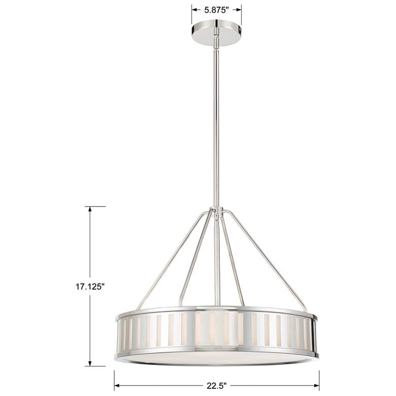 Image 6 Kendal 22 1/2" Wide Polished Nickel Drum Pendant Light more views