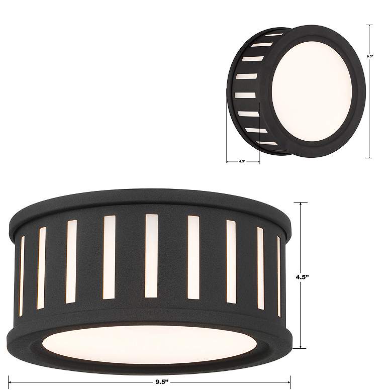 Image 4 Kendal 3 Light Black Forged Ceiling Mount more views