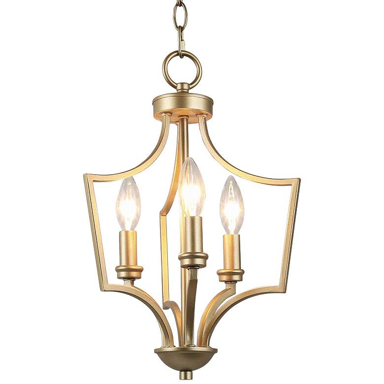 Image 2 Kendall 11 3/4 inch Wide Gold Metal 3-Light Mini-Chandelier