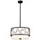 Kendall 17" Wide Matte Black Drum Pendant Light
