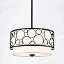 1_Kendall 17" Wide Matte Black Drum Pendant Light