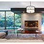 3_Kendall 17" Wide Matte Black Drum Pendant Light more views