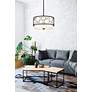 4_Kendall 17" Wide Matte Black Drum Pendant Light more views