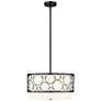 5_Kendall 17" Wide Matte Black Drum Pendant Light more views