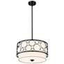 6_Kendall 17" Wide Matte Black Drum Pendant Light more views