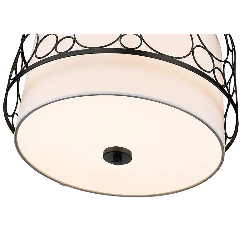 Image 7 Kendall 17" Wide Matte Black Drum Pendant Light more views