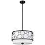 Kendall 17" Wide Matte Black Drum Pendant Light