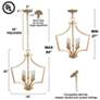 Kendall 19" Wide Gold 5-Light Chandelier