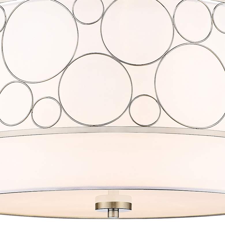 Image 4 Kendall 24" Wide Brushed Nickel Drum Pendant Light more views