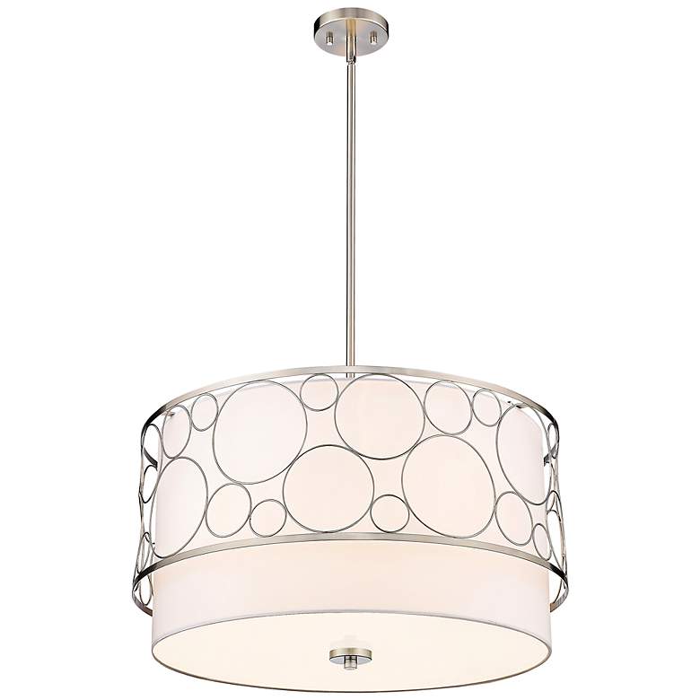 Image 6 Kendall 24" Wide Brushed Nickel Drum Pendant Light more views
