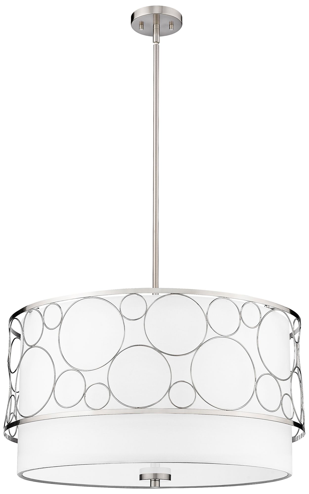 Kendall 24" Wide Brushed Nickel Drum Pendant Light in scene