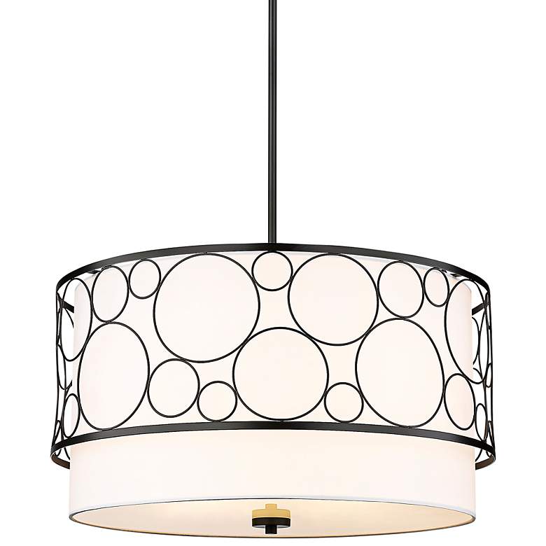 Image 3 Kendall 24" Wide Matte Black Drum Pendant Light