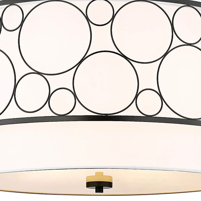 Image 4 Kendall 24" Wide Matte Black Drum Pendant Light more views