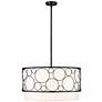 5_Kendall 24" Wide Matte Black Drum Pendant Light more views