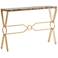 Kendall 48" Wide Blue Agate and Gold Iron Rectangular Console Table