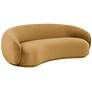 Kendall 89 3/4" Wide Cognac Velvet Curved Sofa