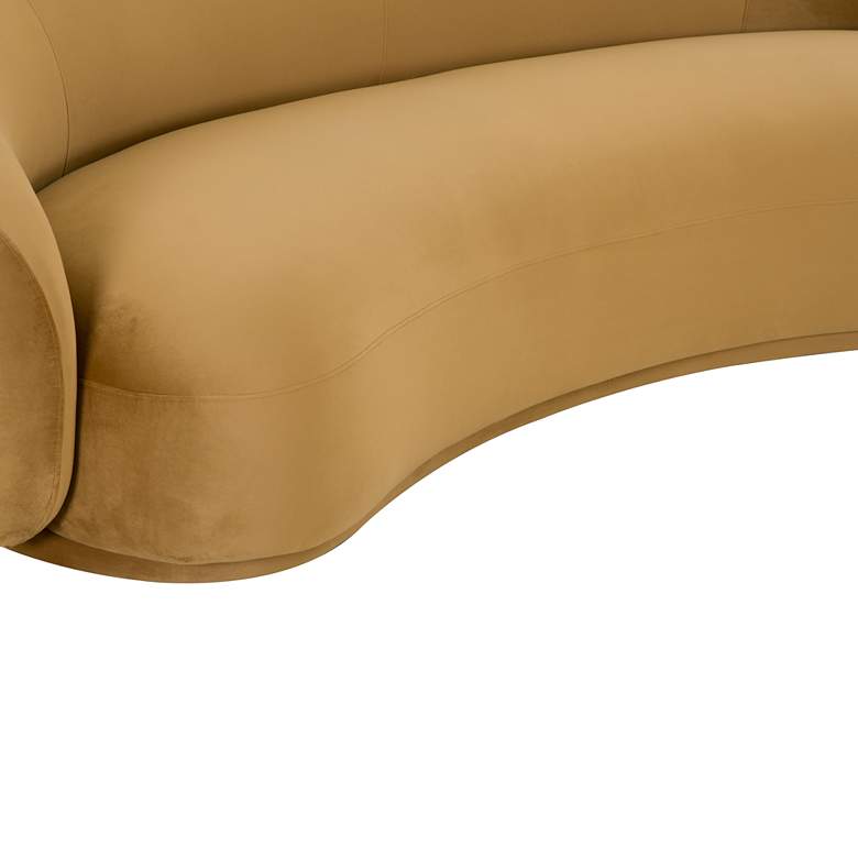 Image 2 Kendall 89 3/4 inch Wide Cognac Velvet Curved Sofa more views