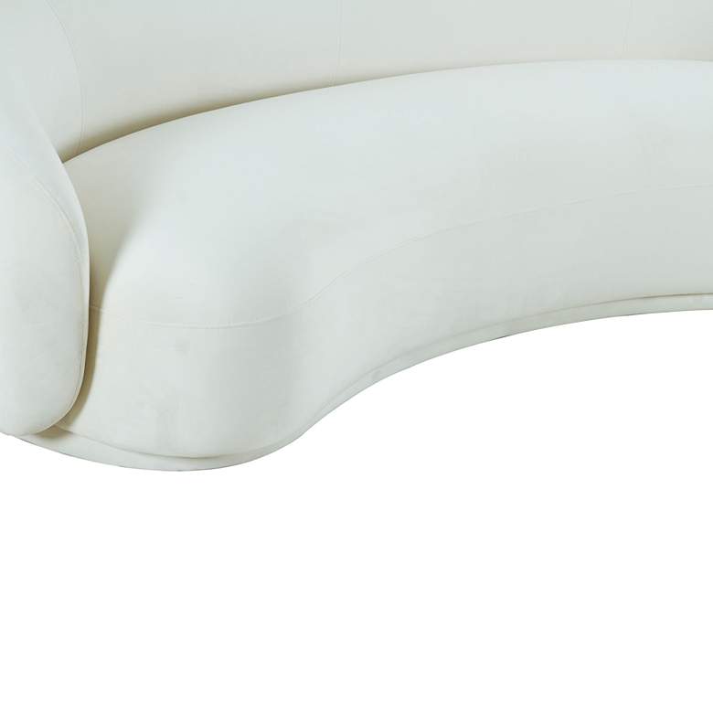 Image 2 Kendall 89 3/4" Wide Cream Velvet Curved Sofa more views