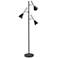 Kendall Black 3-Light Tree Floor Lamp with Adjustable Shades