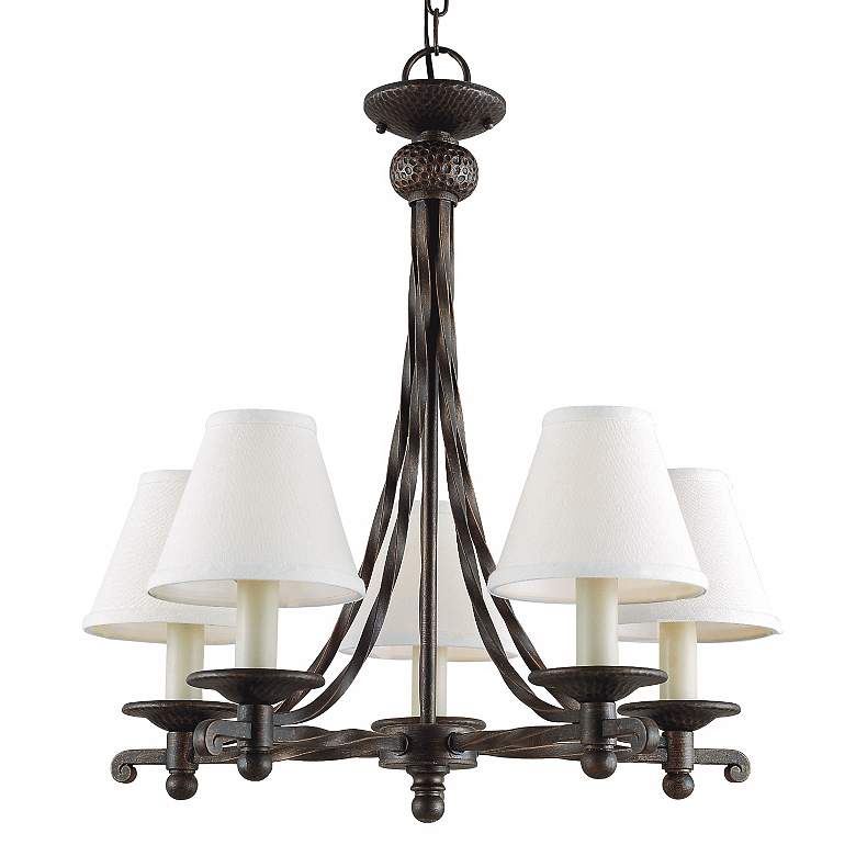 Image 1 Kendall Collection 24 inch Wide 5-Light Twisted Iron Chandelier