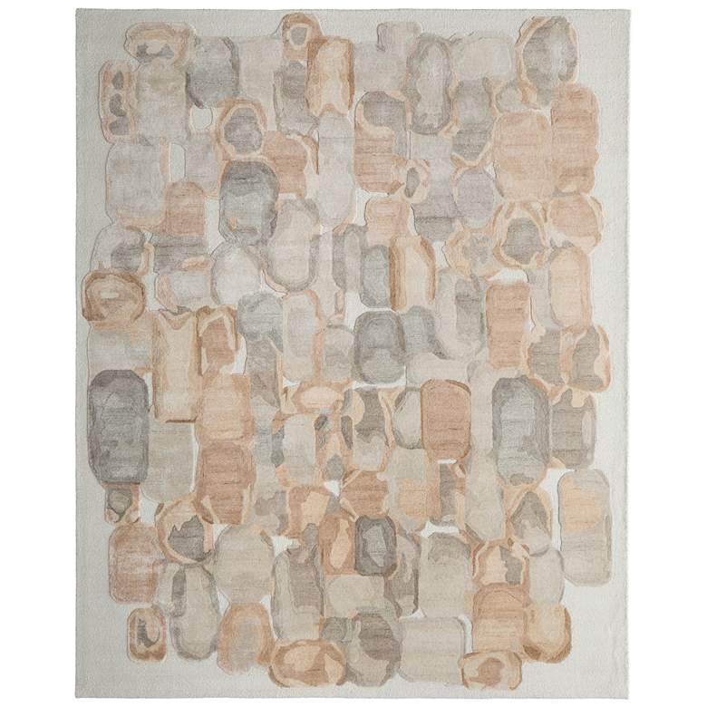 Image 1 Kendall Modern Abstract Hand Tufted Tan Area Rug 8A61F