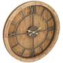 Kendarra Brown Wood 40" Round Wall Clock