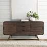 Kendra Sideboard Buffet with 3 Drawers in Brown Acacia Wood in scene