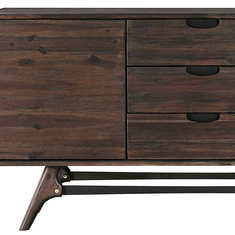 Image 6 Kendra Sideboard Buffet with 3 Drawers in Brown Acacia Wood more views