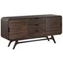 Kendra Sideboard Buffet with 3 Drawers in Brown Acacia Wood in scene