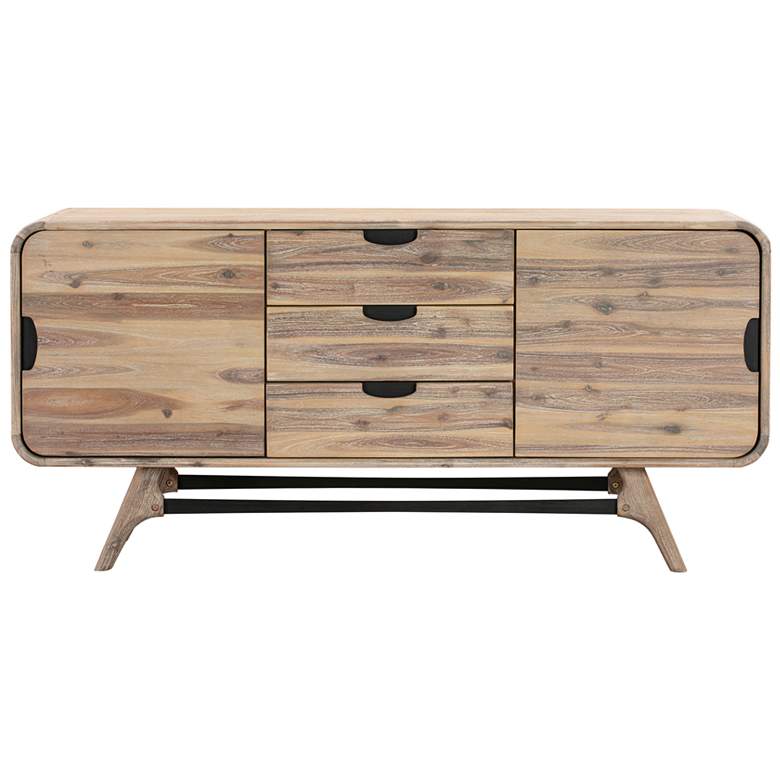 Image 1 Kendra Sideboard Buffet with 3 Drawers in Grey Acacia Wood