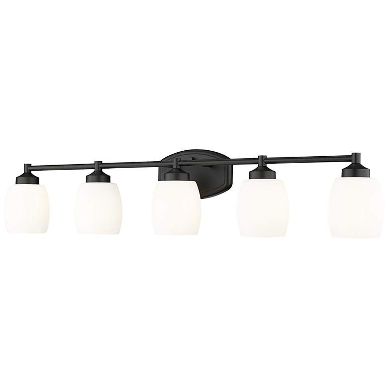 Image 2 Kendrick 39 1/4" Wide Matte Black 5-Light Vanity Bath Light
