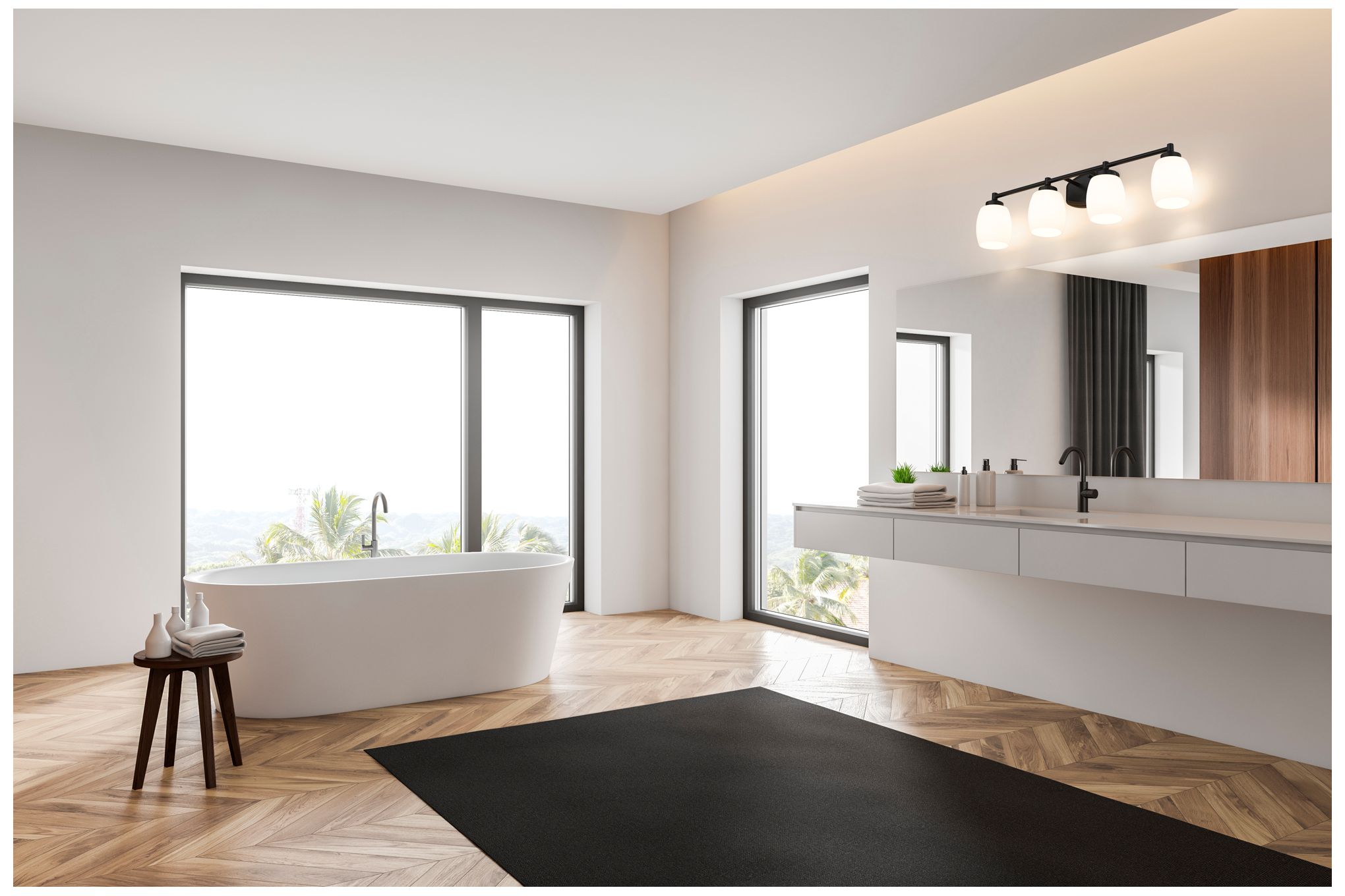 Image 2 Kendrick by Z-Lite Matte Black 31.25 inch 4 Light Vanity more views