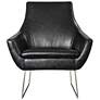 Kendrick Distressed Black Faux Leather Modern Armchair by Adesso