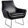 Kendrick Distressed Black Faux Leather Modern Armchair by Adesso