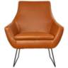Kendrick Distressed Camel Brown Faux Leather Armchair