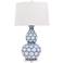 Kenilworth Blue and White Honeycomb Double Gourd Table Lamp