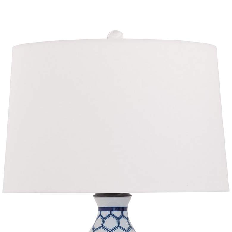 Image 3 Kenilworth Blue and White Honeycomb Double Gourd Table Lamp more views