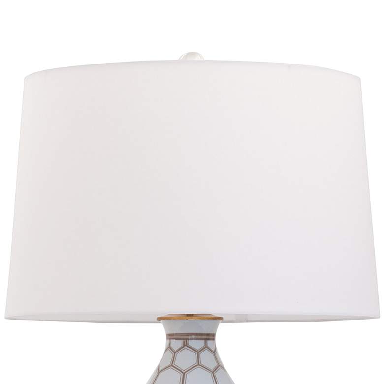 Image 3 Kenilworth Brown and White Honeycomb Double Gourd Table Lamp more views