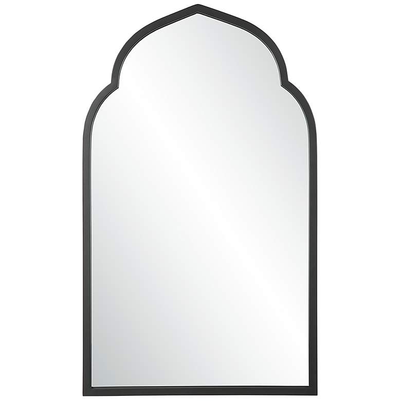 Image 2 Kenitra Matte Black Metal 24 inch x 40 inch Arch Top Wall Mirror