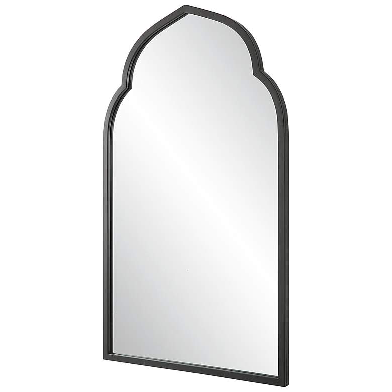 Image 4 Kenitra Matte Black Metal 24" x 40" Arch Top Wall Mirror more views