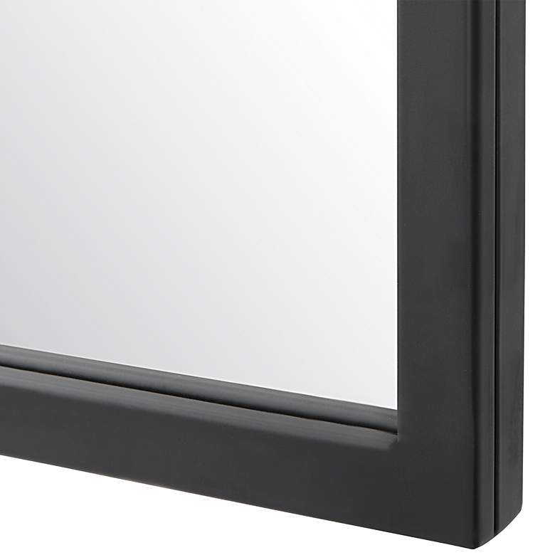 Image 5 Kenitra Matte Black Metal 24" x 40" Arch Top Wall Mirror more views
