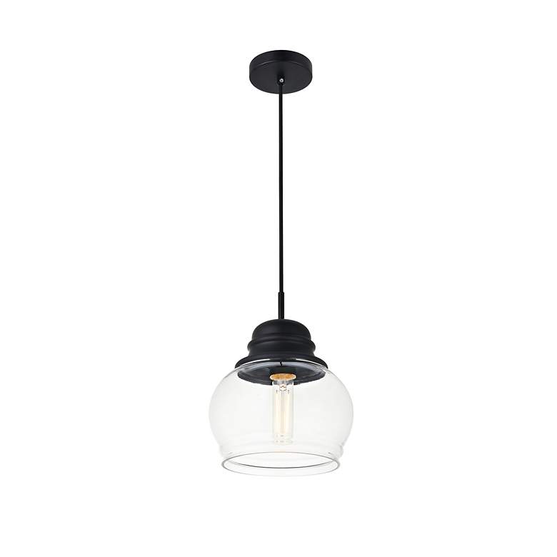 Image 4 Kenna 1 Lt Black Pendant With Clear Glass more views