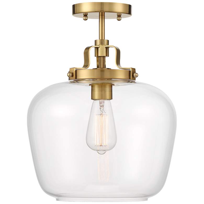 Kenna 12 1/4 inch Wide Gold with Clear Glass Ceiling Light more views