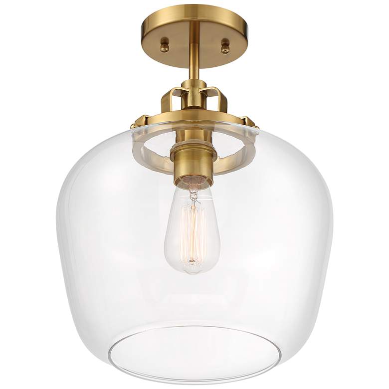 Kenna 12 1/4 inch Wide Gold with Clear Glass Ceiling Light more views