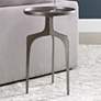 Kenna 16" Wide Textured Nickel Aluminum Accent Table