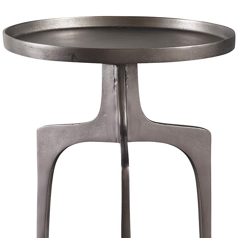 Image 3 Kenna 16" Wide Textured Nickel Aluminum Accent Table more views