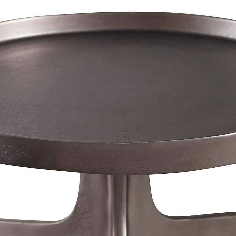Image 4 Kenna 16" Wide Textured Nickel Aluminum Accent Table more views