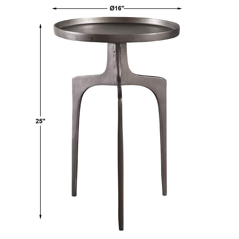 Image 4 Kenna 16" Wide Textured Nickel Aluminum Accent Table more views