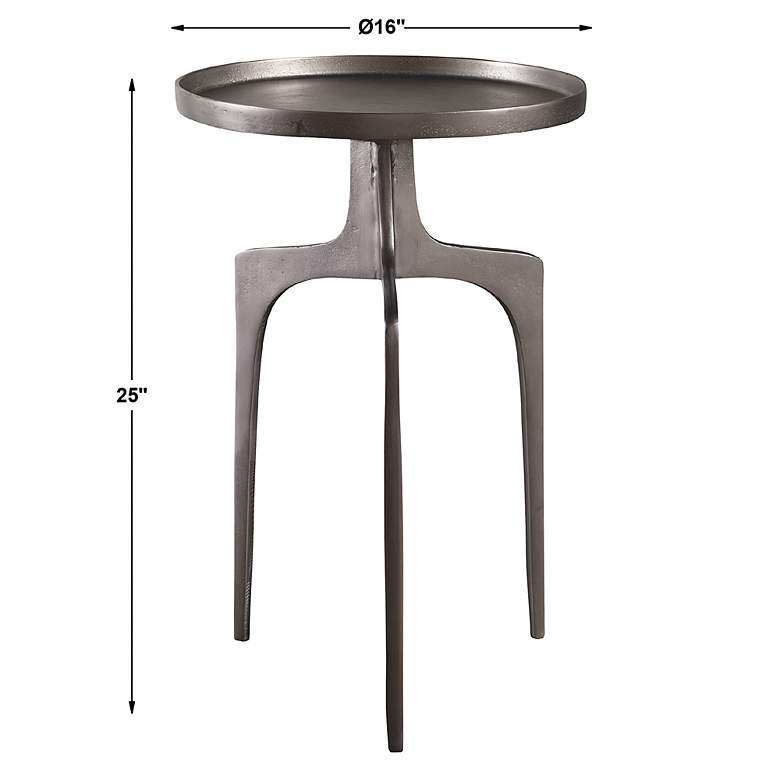 Image 5 Kenna 16" Wide Textured Nickel Aluminum Accent Table more views