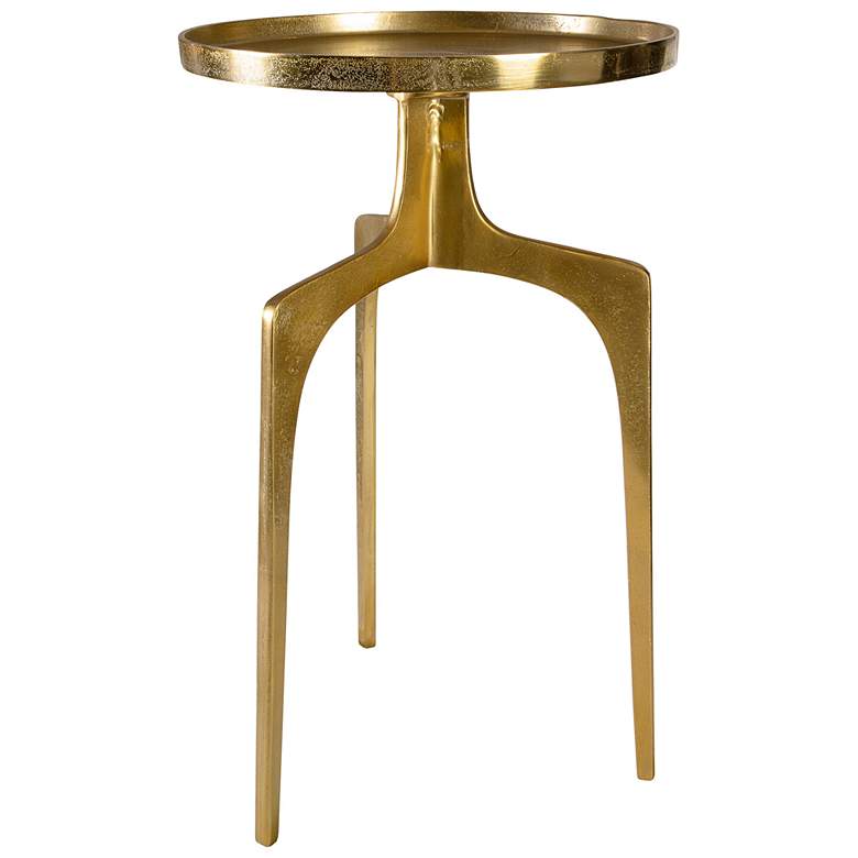 Image 2 Kenna 16" Wide Textured Soft Gold Aluminum Accent Table